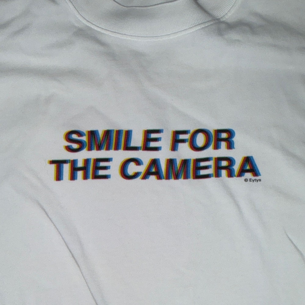 Women’s White Long Sleeve Shirt with Graphic Text - Picture 5 of 7